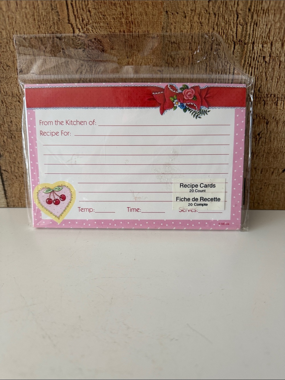 Mary Engelbreit Pink and Red Cherry Recipe Cards